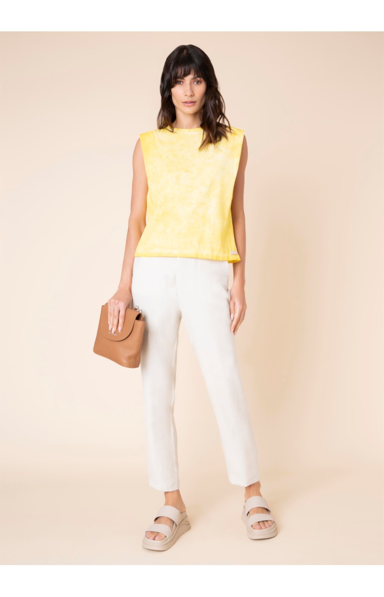 Blusa Cava Coberta Amarelo Claro