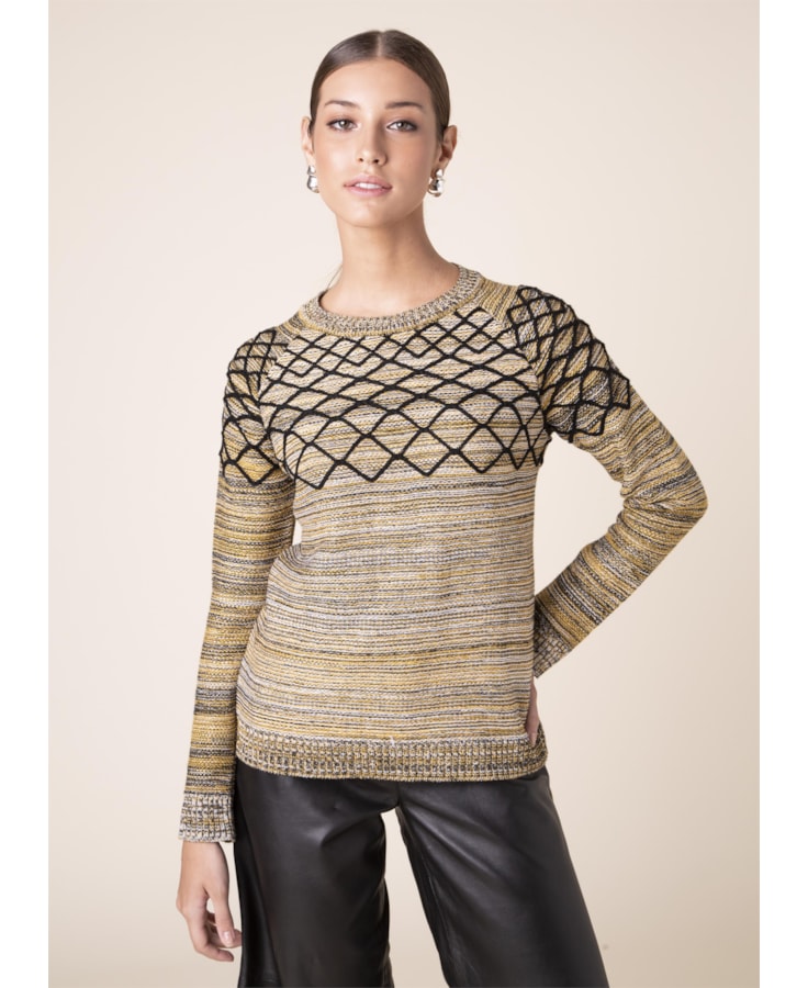 Blusa Colmeia Mostarda