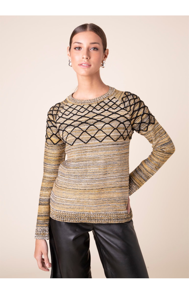 Blusa Colmeia Mostarda