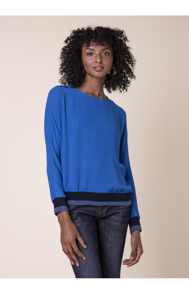 Blusa Contrastes Azul