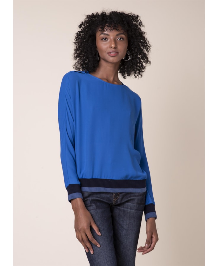 Blusa Contrastes Azul