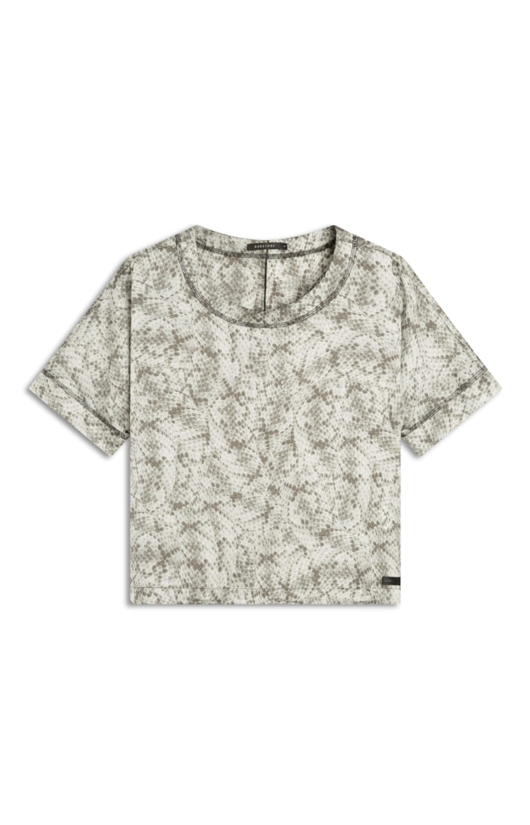 Blusa Crepe Estampada Grafite