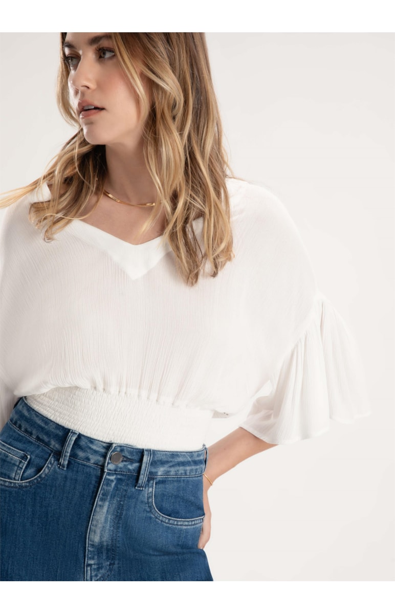Blusa Crepe India Off White