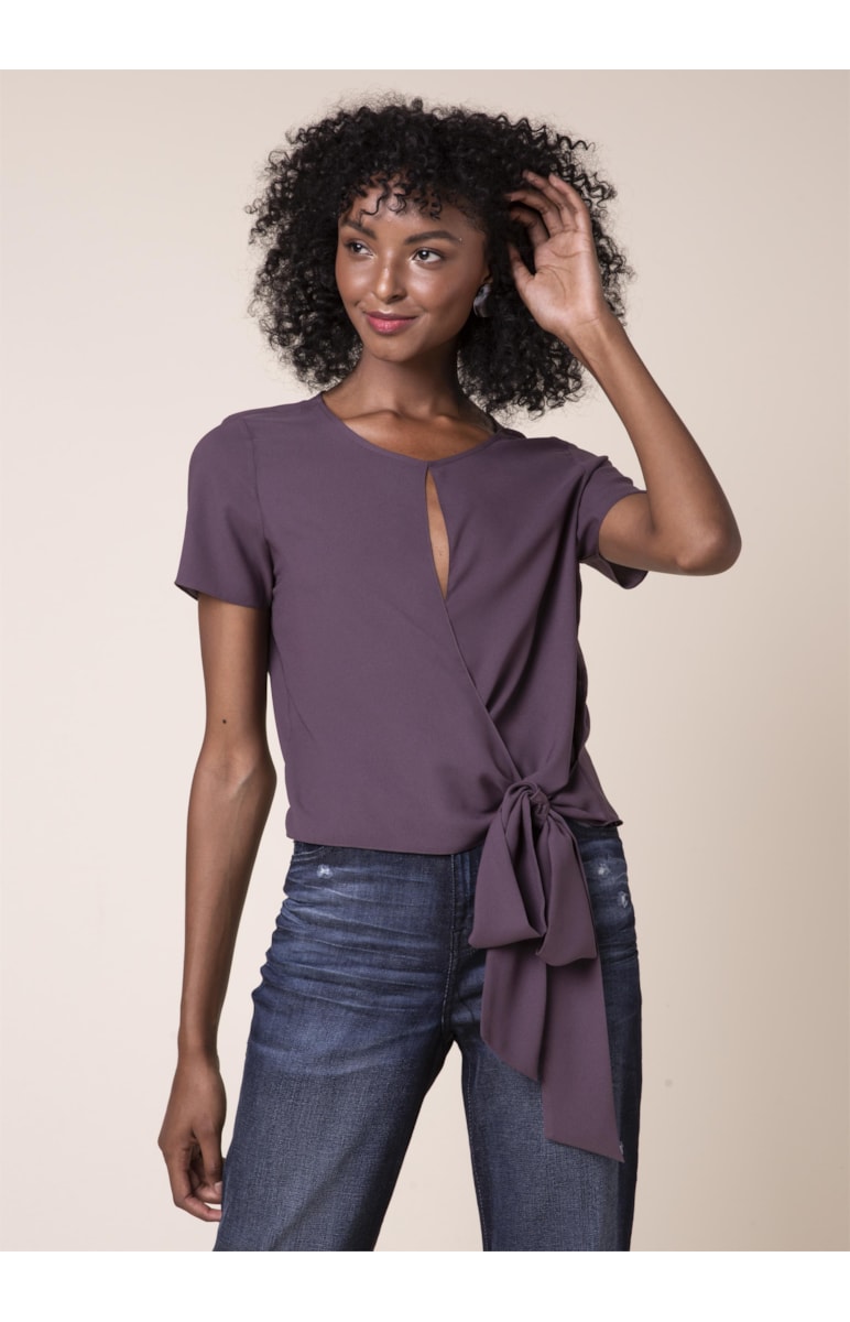 Blusa Cropped Amarração Bordeaux