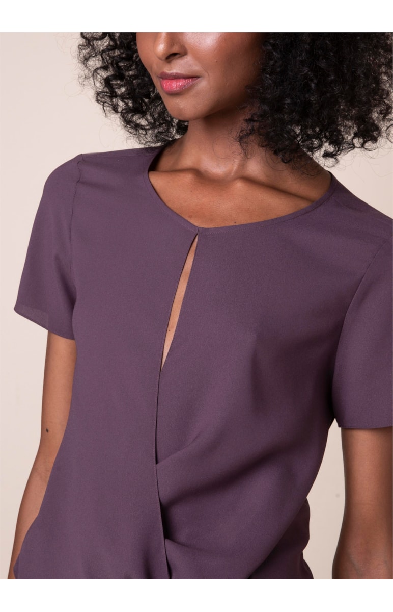 Blusa Cropped Amarração Bordeaux