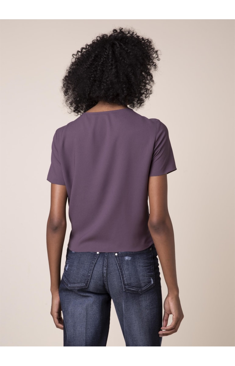 Blusa Cropped Amarração Bordeaux