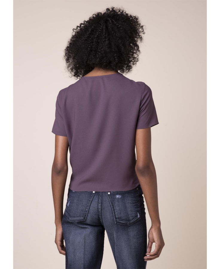 Blusa Cropped Amarração Bordeaux