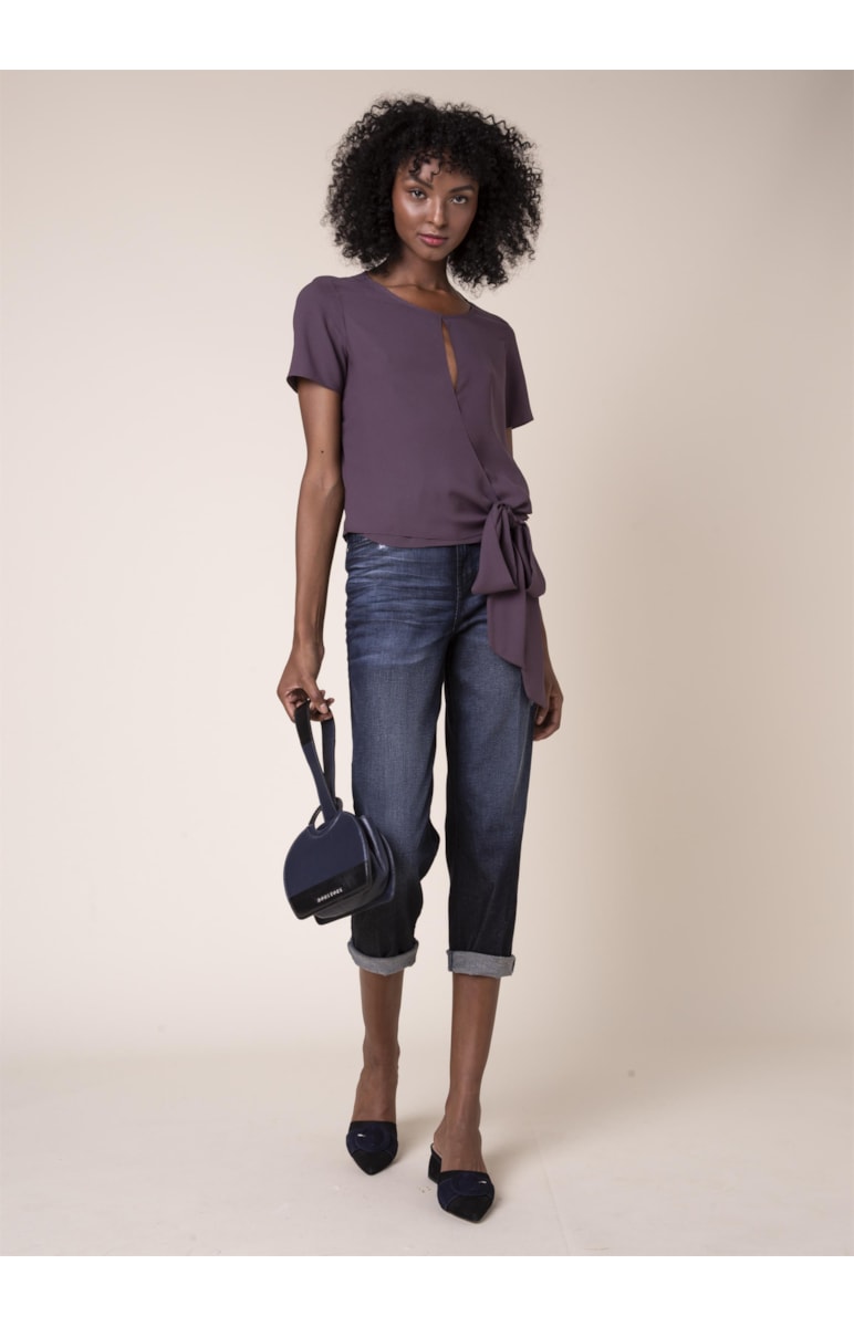 Blusa Cropped Amarração Bordeaux