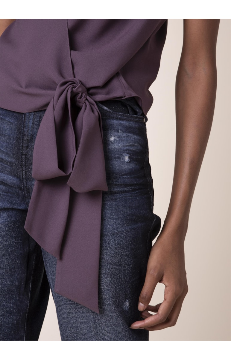 Blusa Cropped Amarração Bordeaux