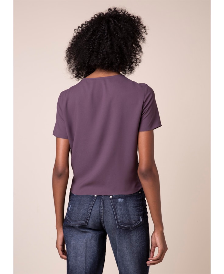 Blusa Cropped Amarração Bordeaux