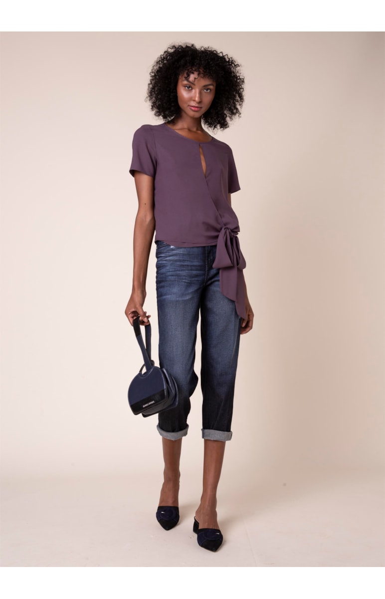 Blusa Cropped Amarração Bordeaux