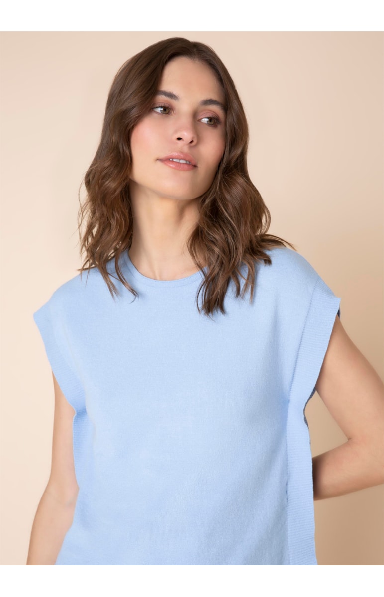 Blusa Cropped Cavas Azul Jeans