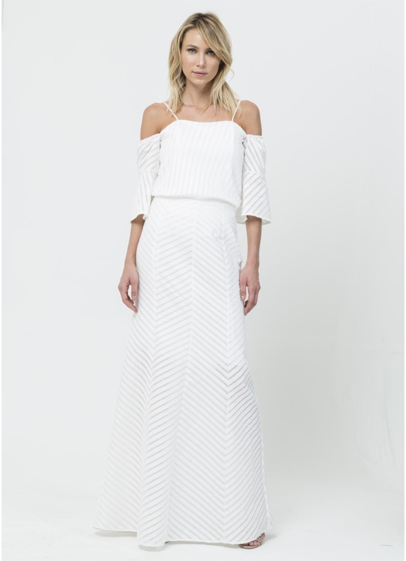 Blusa Cropped Listrada Off White