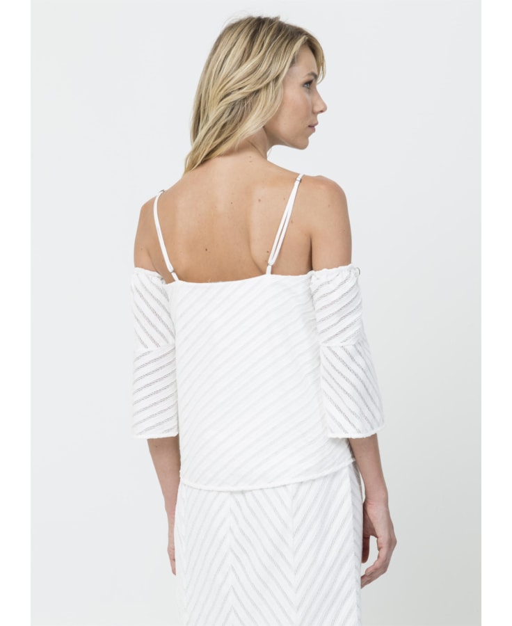 Blusa Cropped Listrada Off White