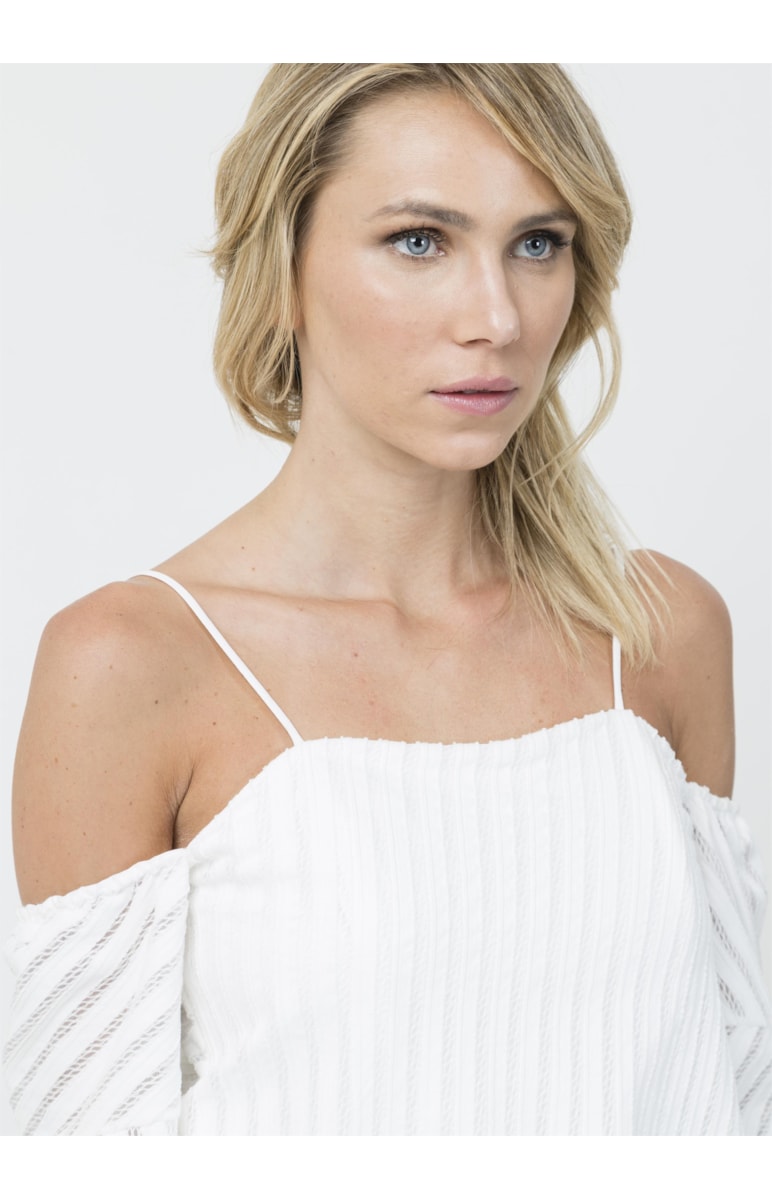 Blusa Cropped Listrada Off White