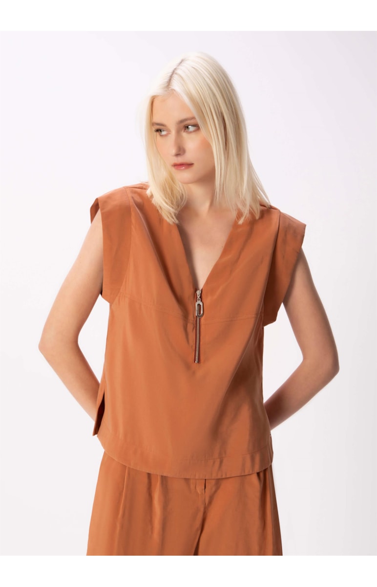 Blusa Cupro Touch Terra