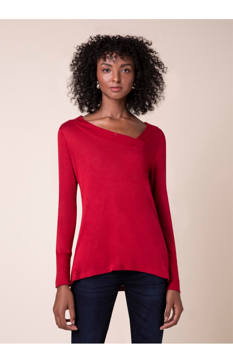 Blusa Decote Assimétrico Vermelho