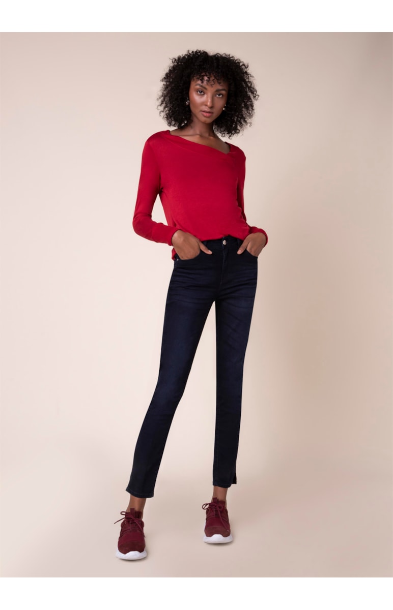 Blusa Decote Assimétrico Vermelho