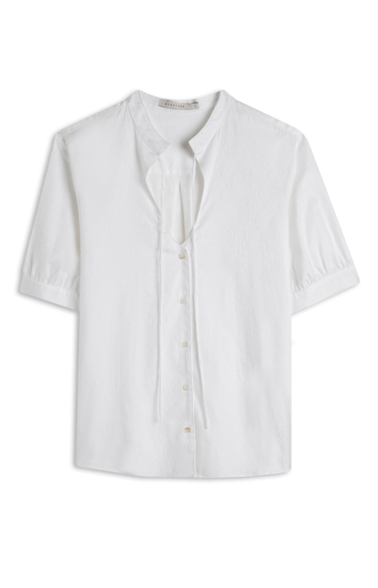 Blusa Decote Redondo Off White