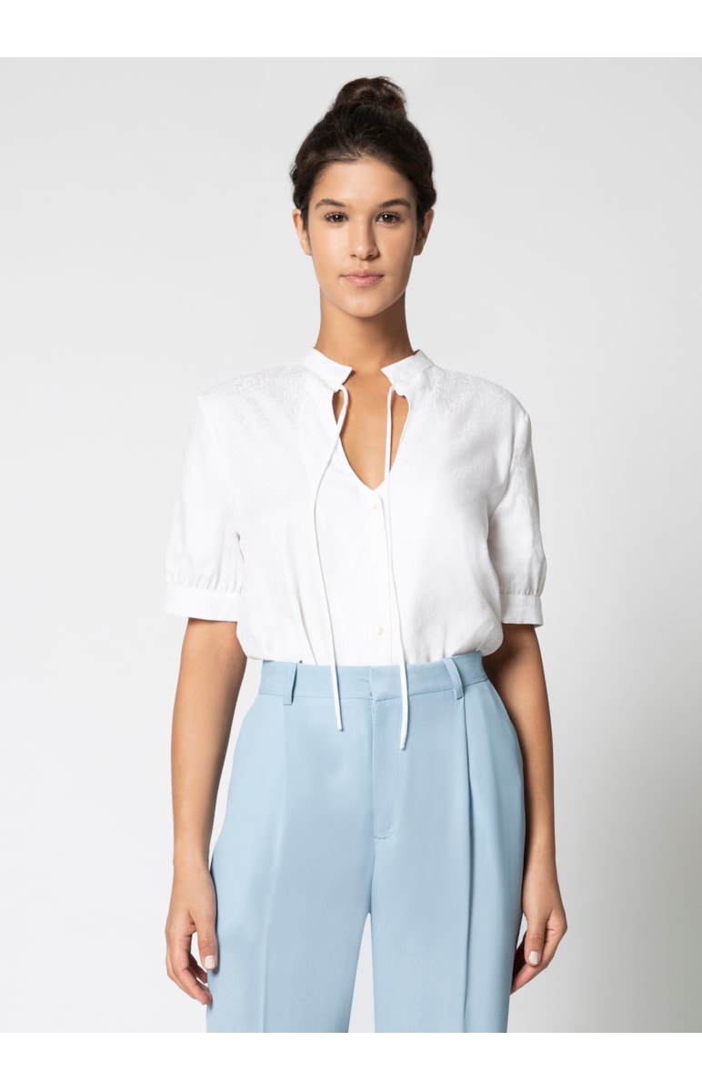 Blusa Decote Redondo Off White