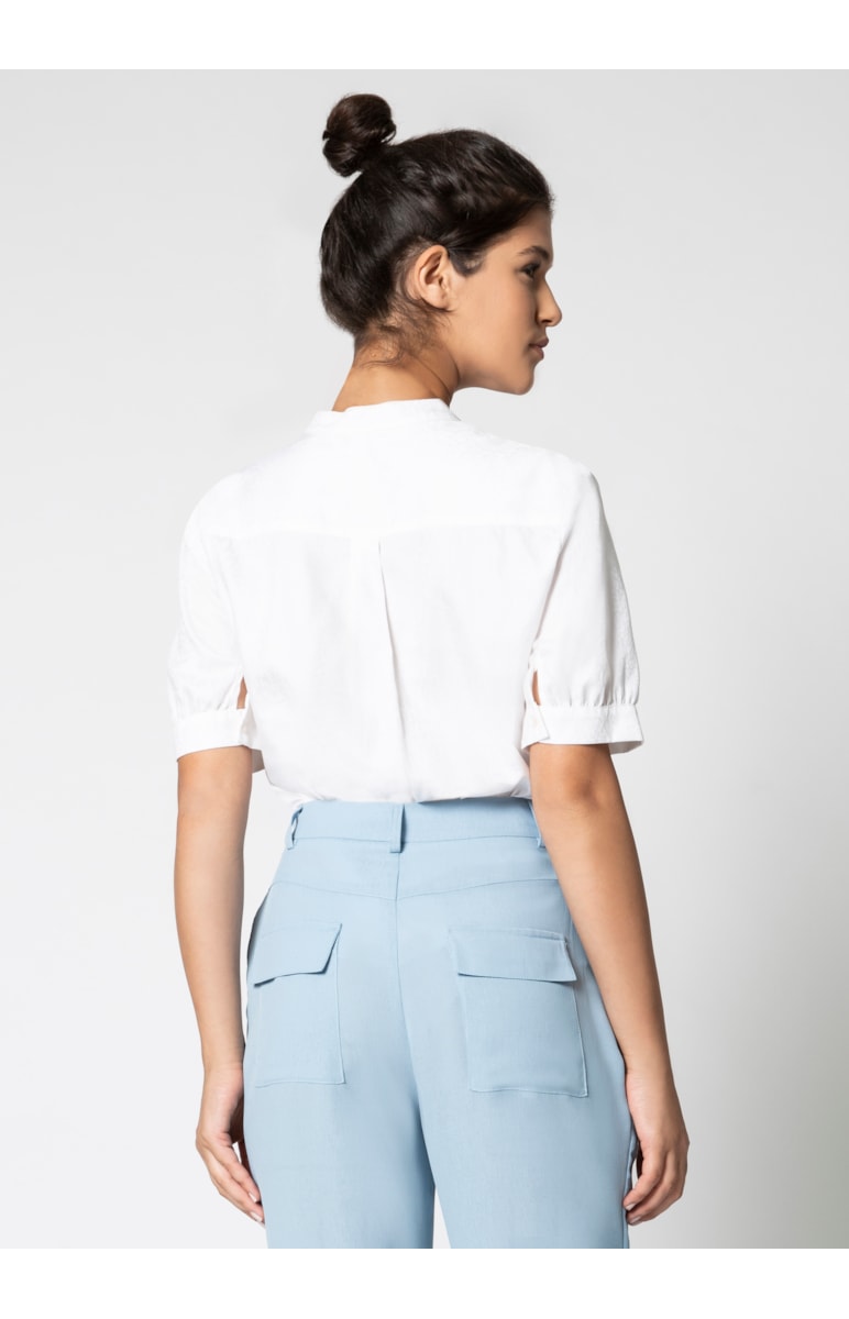 Blusa Decote Redondo Off White