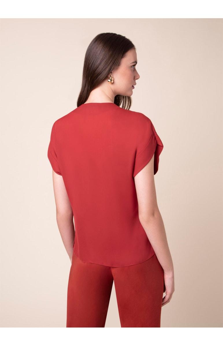 Blusa Decote v Vermelho
