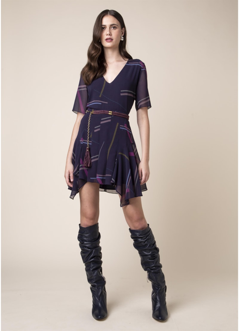 Blusa Eletric Stripes Estampado Beringela