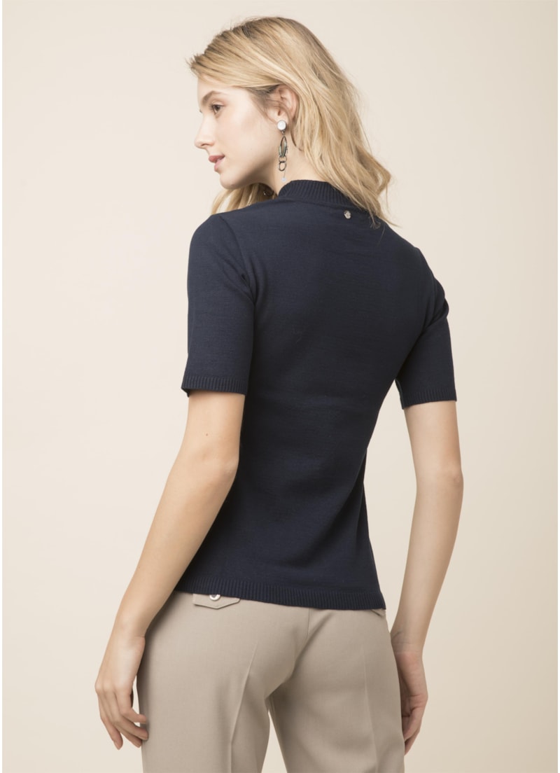 Blusa Estampa Gatinho Dark Navy