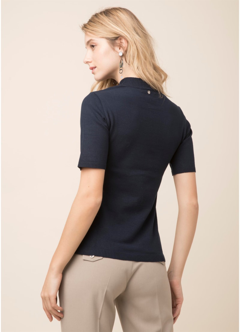 Blusa Estampa Gatinho Dark Navy