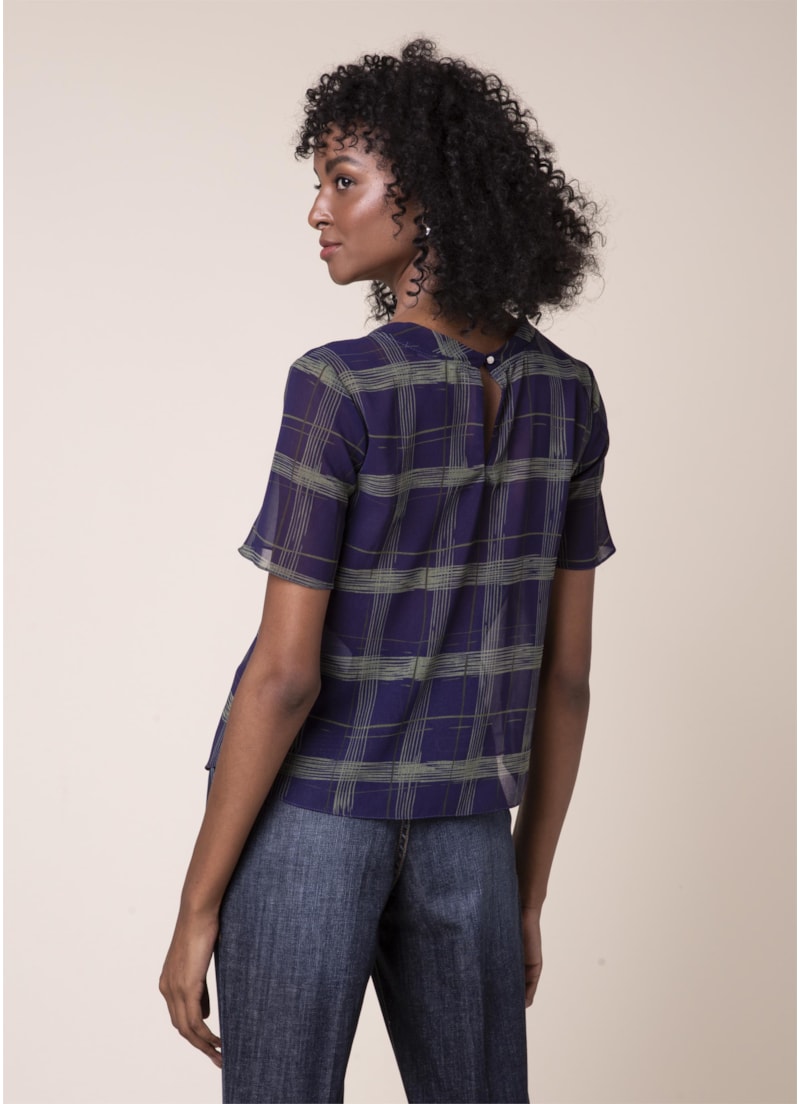 Blusa Estampa New Check Est. Berinjela