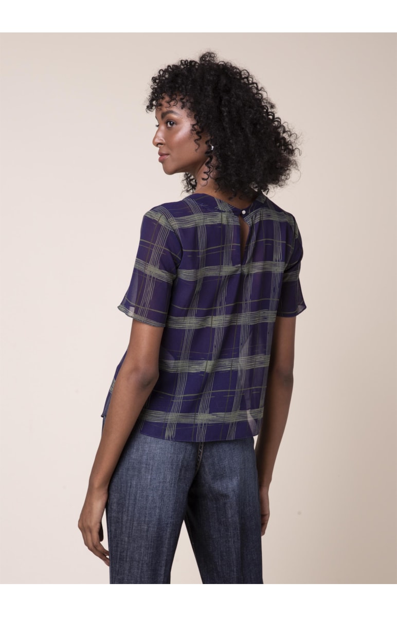 Blusa Estampa New Check Est. Berinjela