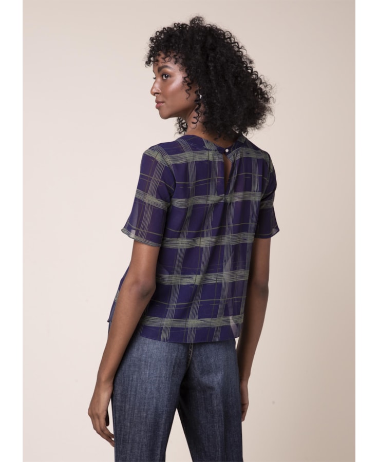 Blusa Estampa New Check Est. Berinjela