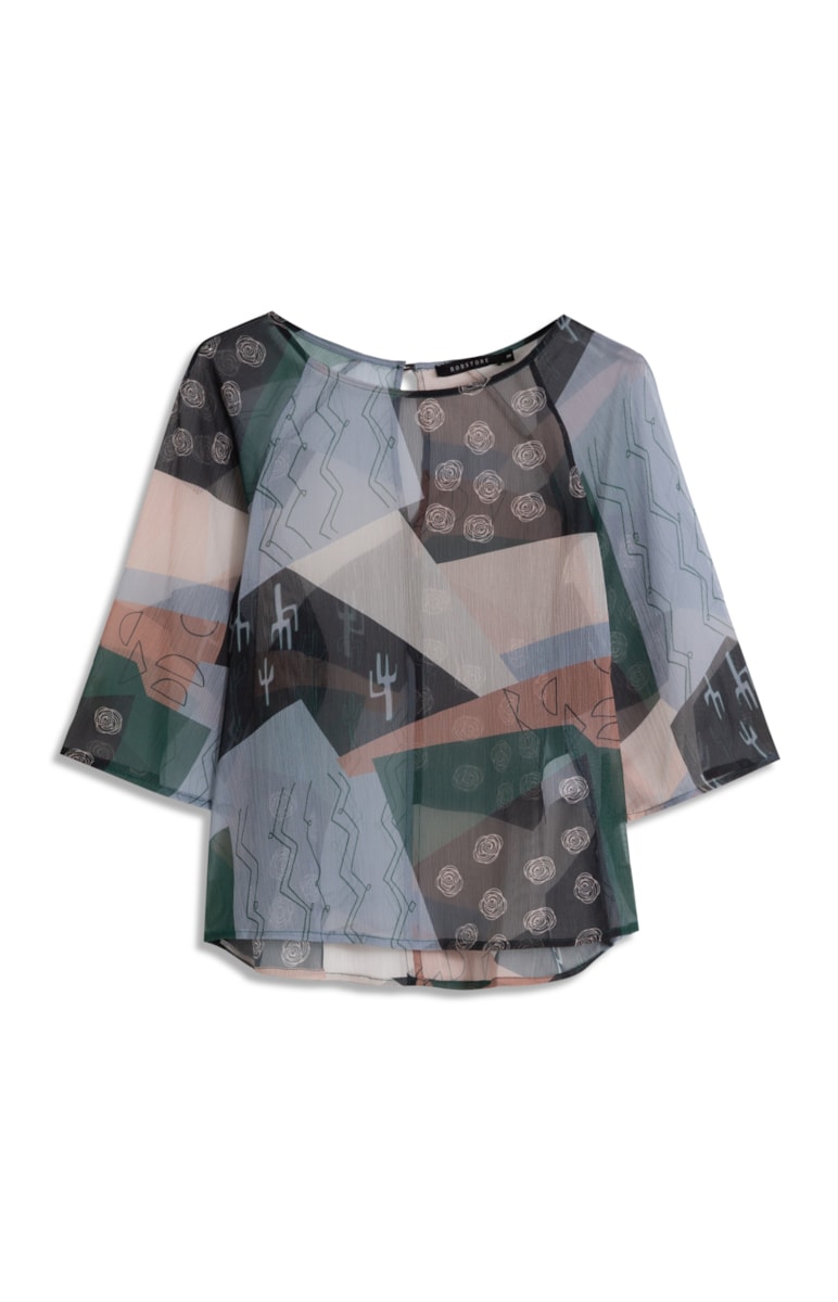 Blusa Estampa Patchwork Estampado