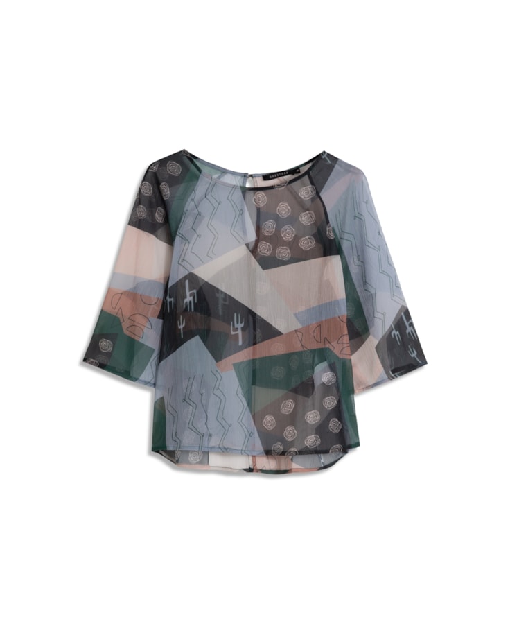 Blusa Estampa Patchwork Estampado