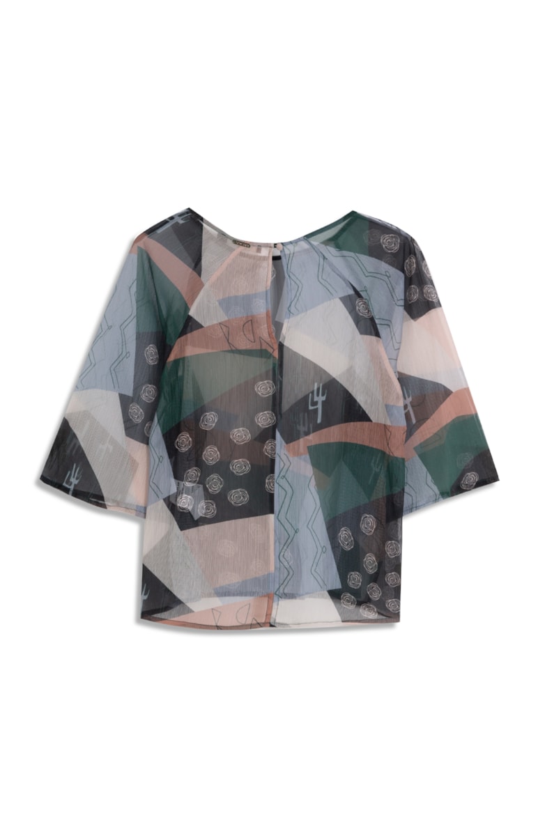 Blusa Estampa Patchwork Estampado