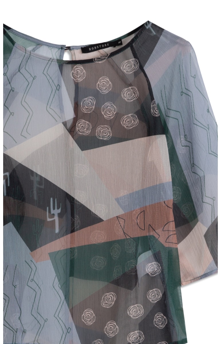 Blusa Estampa Patchwork Estampado