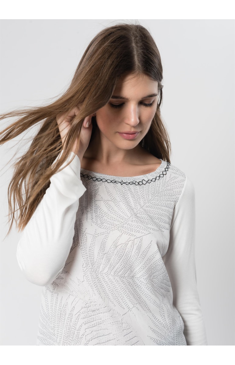Blusa Estampada Nesgas Estampado