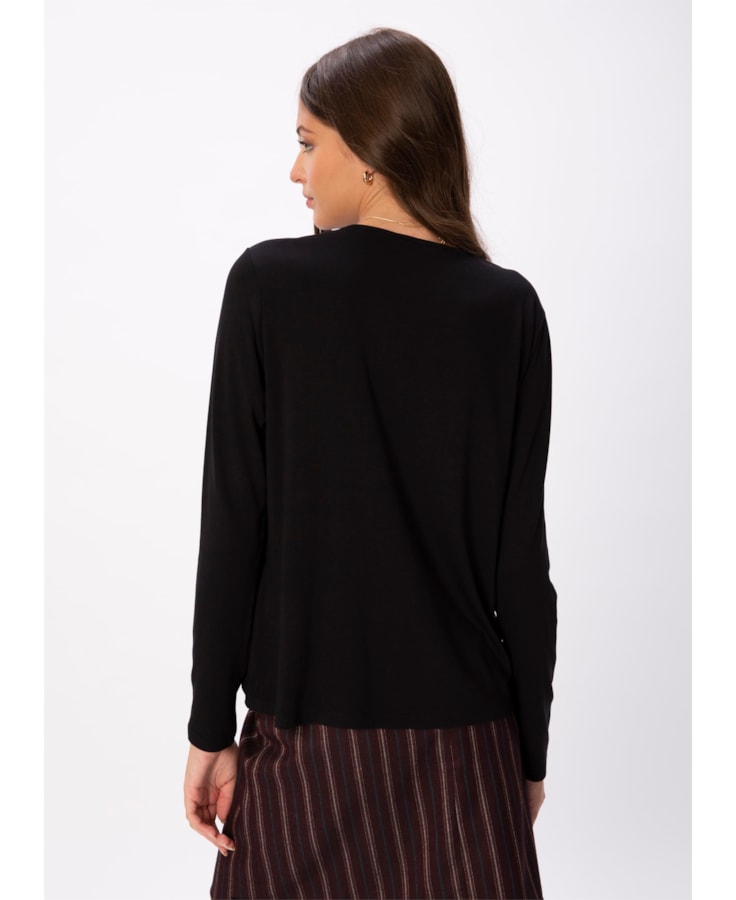 Blusa Fenda Básica Preto