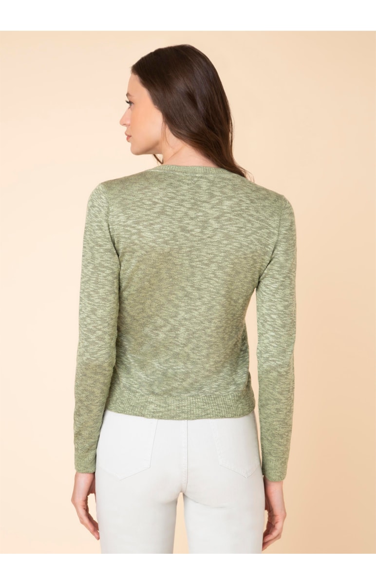 Blusa Flamê Flor Geométrica Verde Maca