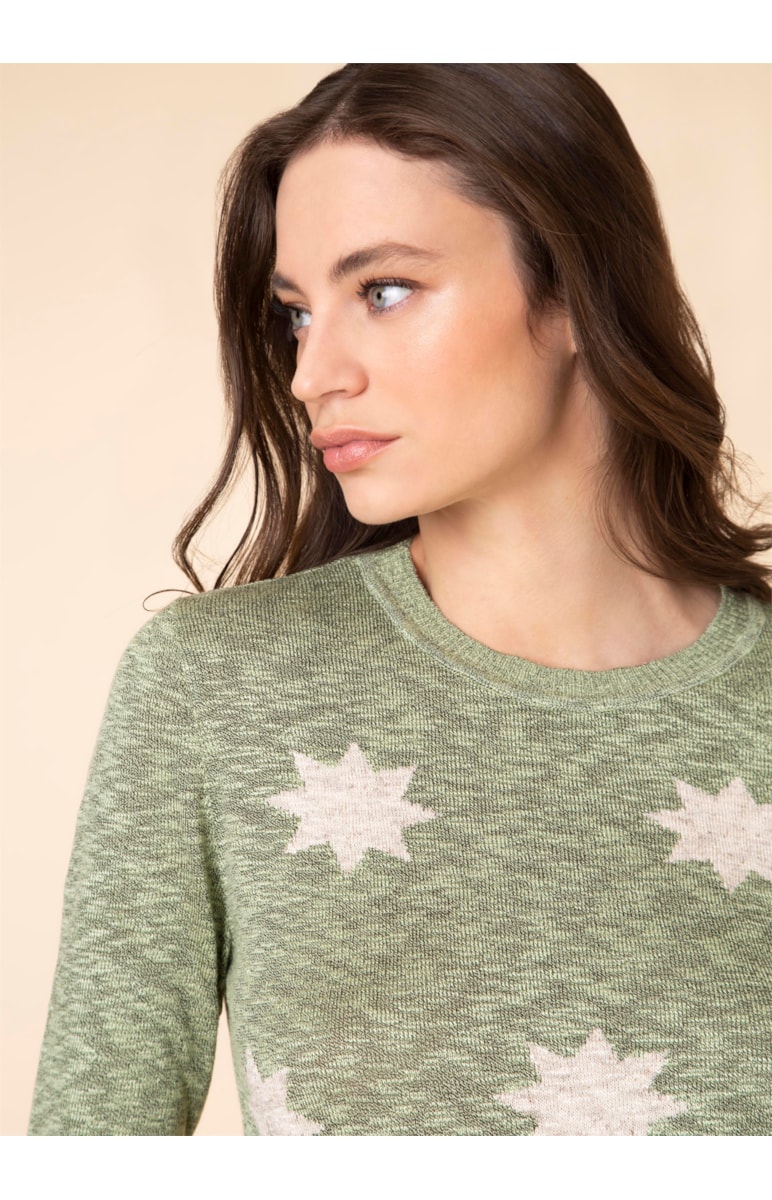 Blusa Flamê Flor Geométrica Verde Maca