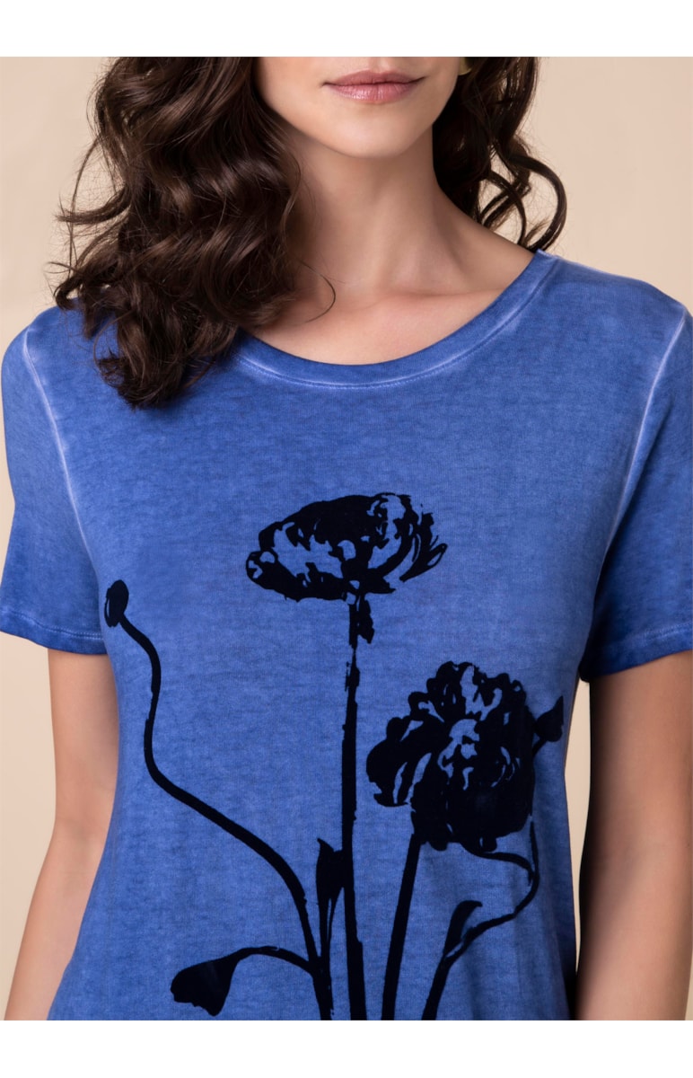Blusa Flor Caule Azul Seco