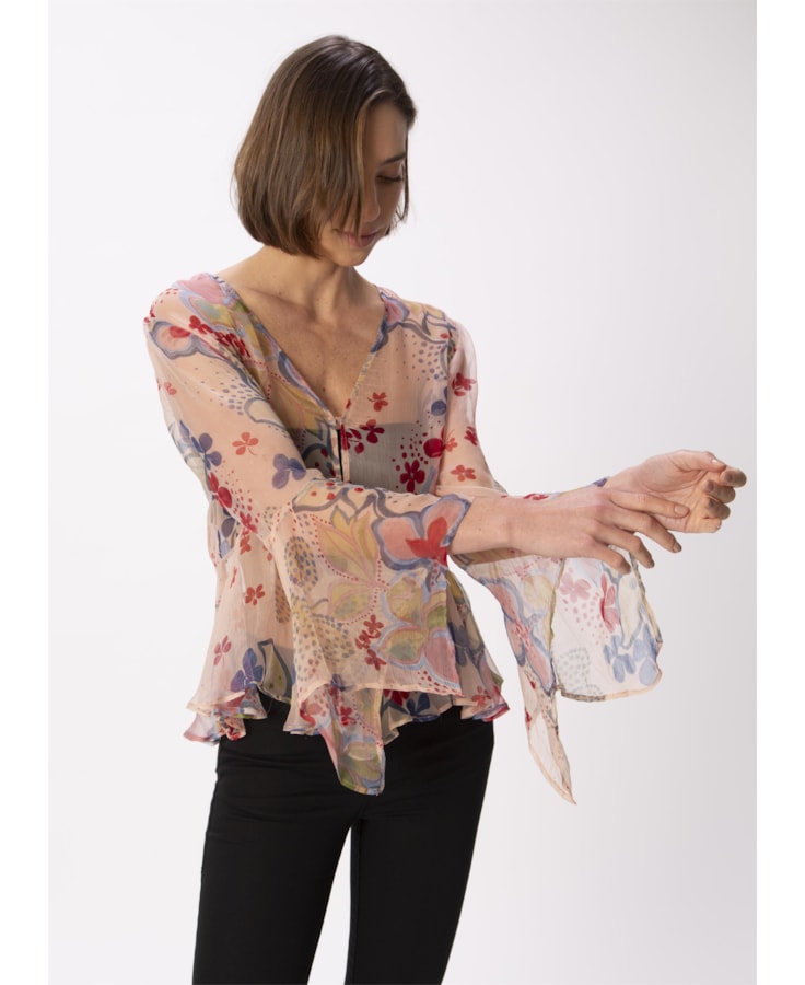 Blusa Floral Aquarela Estampado