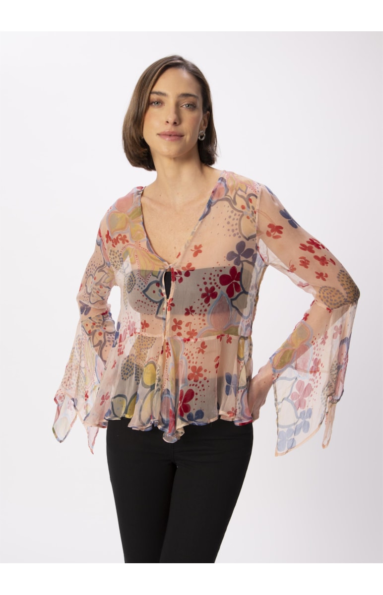 Blusa Floral Aquarela Estampado