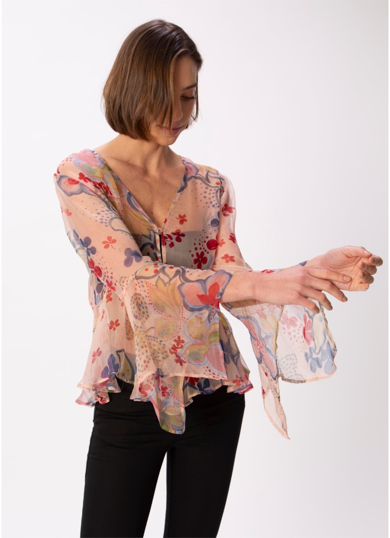 Blusa Floral Aquarela Estampado