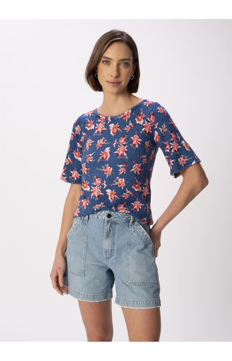 Blusa Flores Dots Estampado