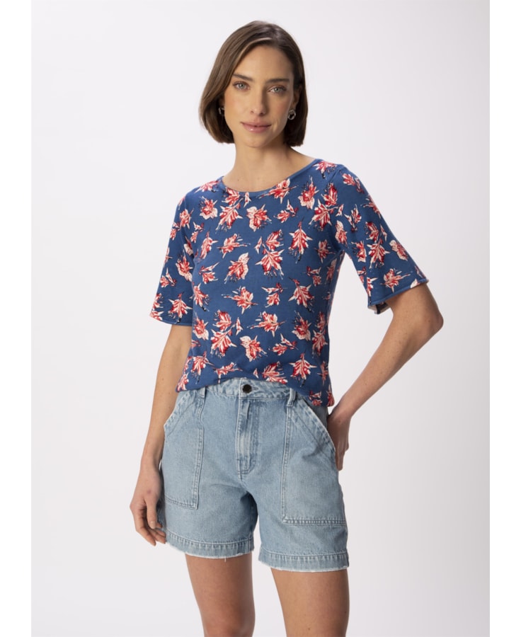 Blusa Flores Dots Estampado