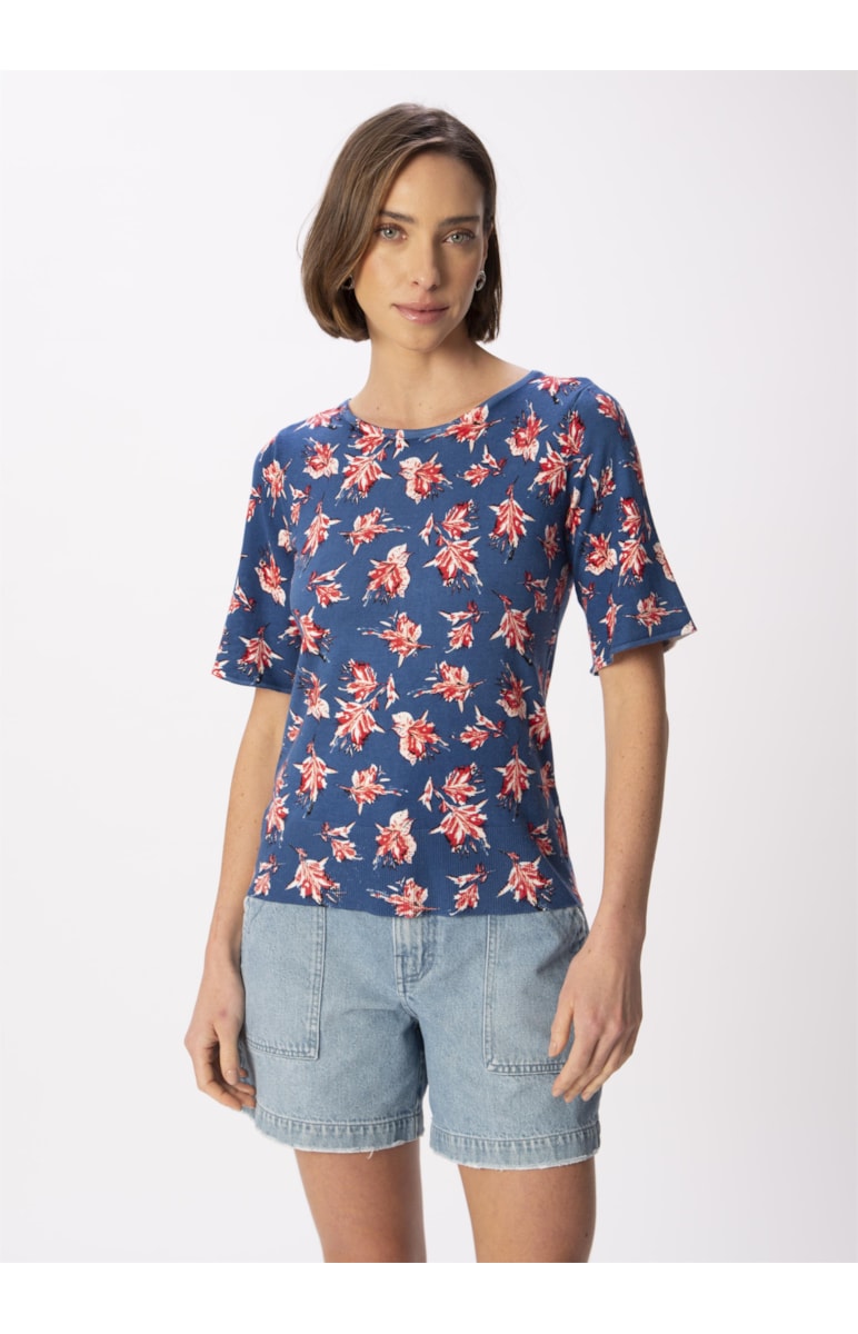 Blusa Flores Dots Estampado