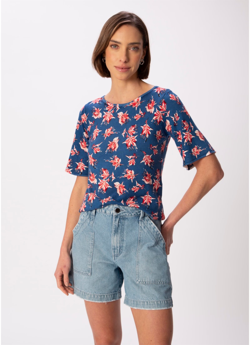 Blusa Flores Dots Estampado
