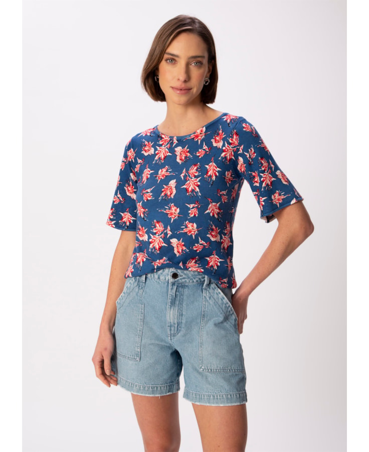 Blusa Flores Dots Estampado