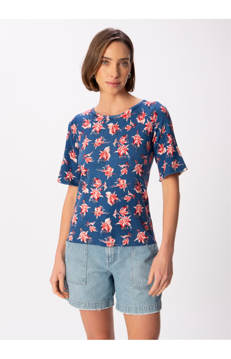 Blusa Flores Dots Estampado